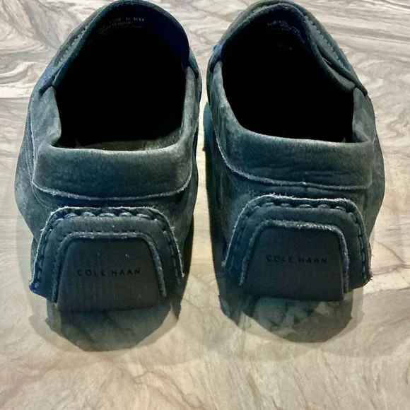 Cole Haan Leather Navy Blue Driving Mocs Penny Loafers Size Women’s 9.5 - Picture 5 of 8